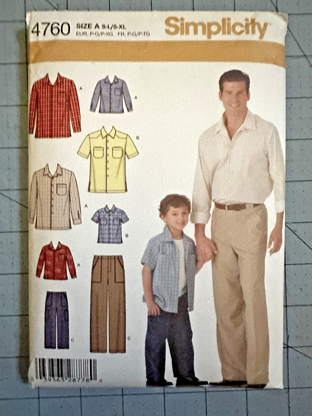UNCUT Simplicity Pattern 4760 Size A S-L/S-XL Boys & Mens Pants and Shirt